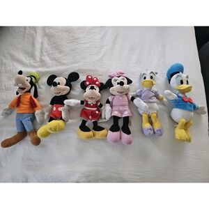 Disney Plush Lot Mickey Minnie Goofy Donald Daisy 12–14" Stuffed Animals